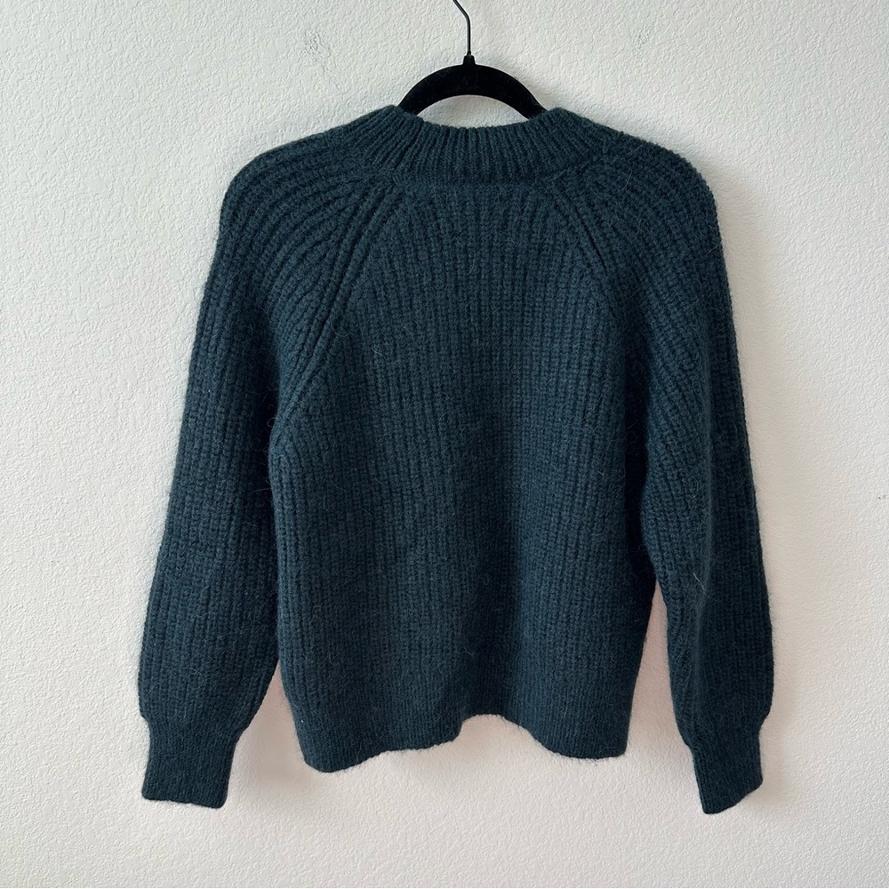 NWT Anine Bing Kendrick Sweater Logo Dark Teal SZ XS - Picture 8 of 8